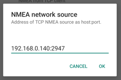 Vespucci NMEA network source menu